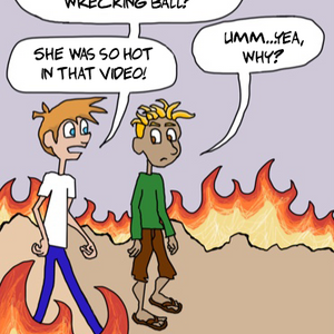 Miley Cyrus (This comic strip takes place in HELL)