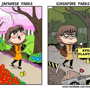 Parks in Japan and Singapore