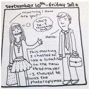 Over familiar with the new headmaster