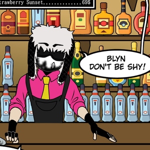 3. A reader walks to a bar..