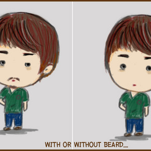 with or without beard..