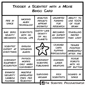 Trigger a Scientist with a Movie - Bingo Card