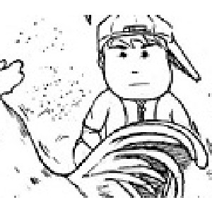 Rooster and a kid try to lay eggs.