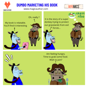 Dumbo marketing his book 
