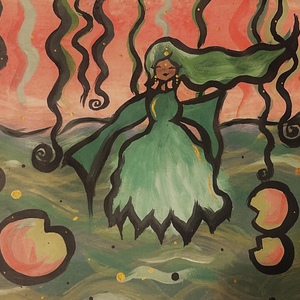 PINK AND EMARLD GREEN