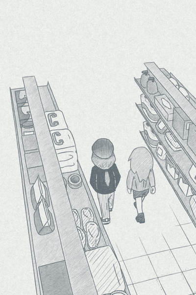 two girls going to the store