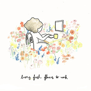 Bring fresh flowers to work