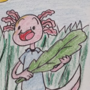 Axel The Axolotl Finds Some Greens