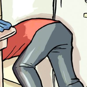 Atr&aacute;s da geladeira