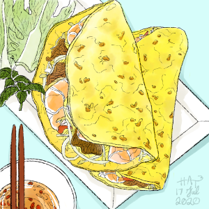 Bánh cuốn - Vietnamese steamed rice crepes