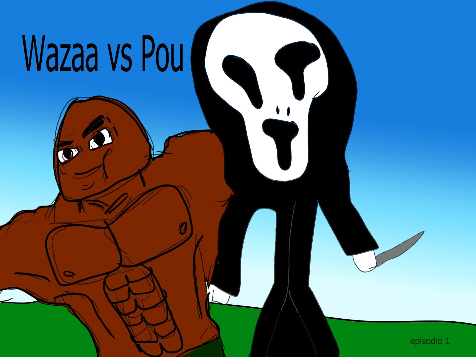 pelea de Pous Pou emo vs Pou normal 