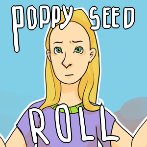 Two sides of poppy seed roll