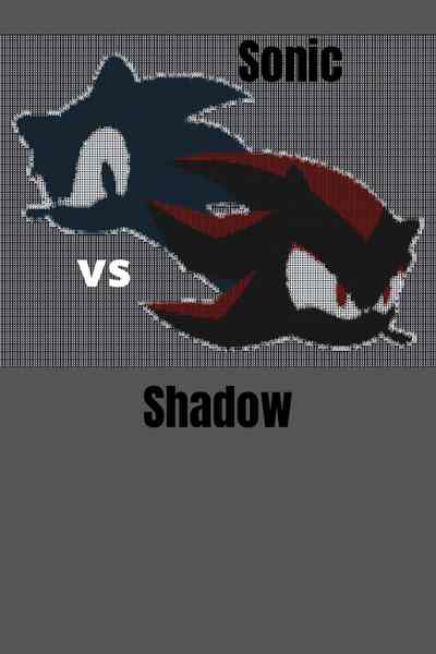 Dark sonic vs chaos shadow pixel art